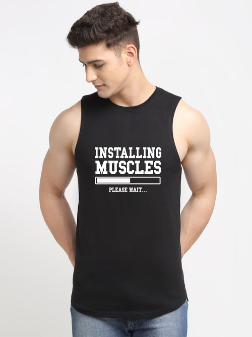 Installing Muscles Printed Cotton Gym Vest