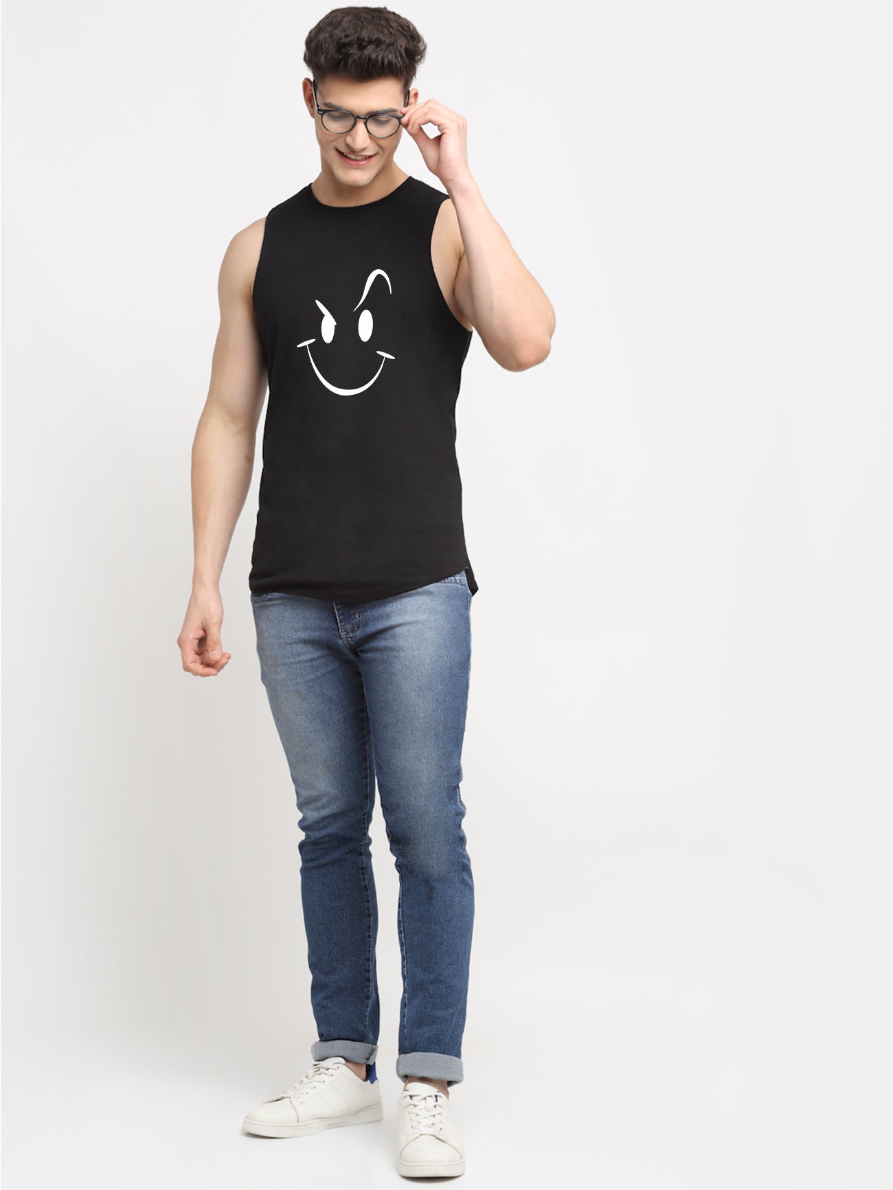Smiley Printed Airy Gym Vest - Friskers