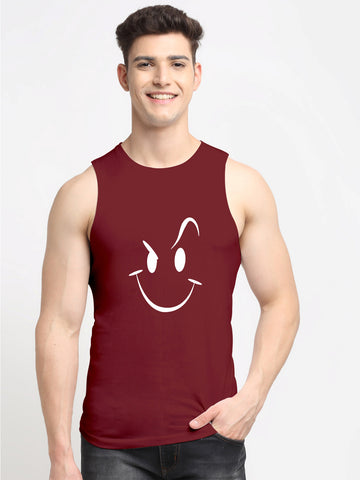 Smiley Printed Airy Gym Vest - Friskers