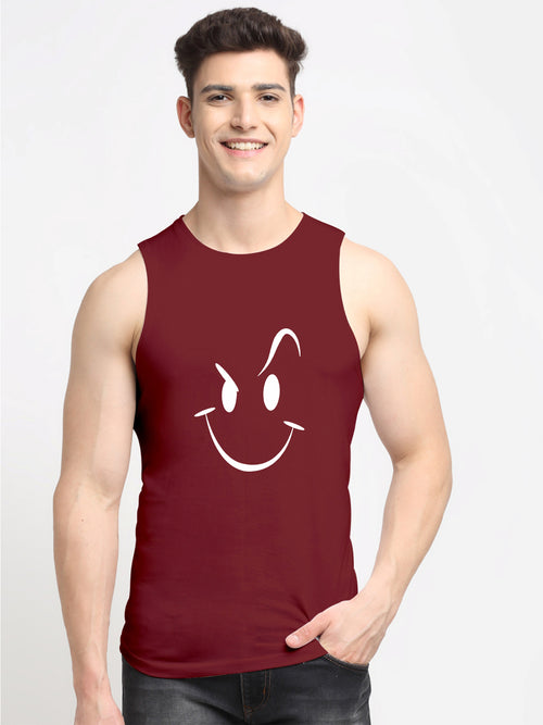 Smiley Printed Airy Gym Vest