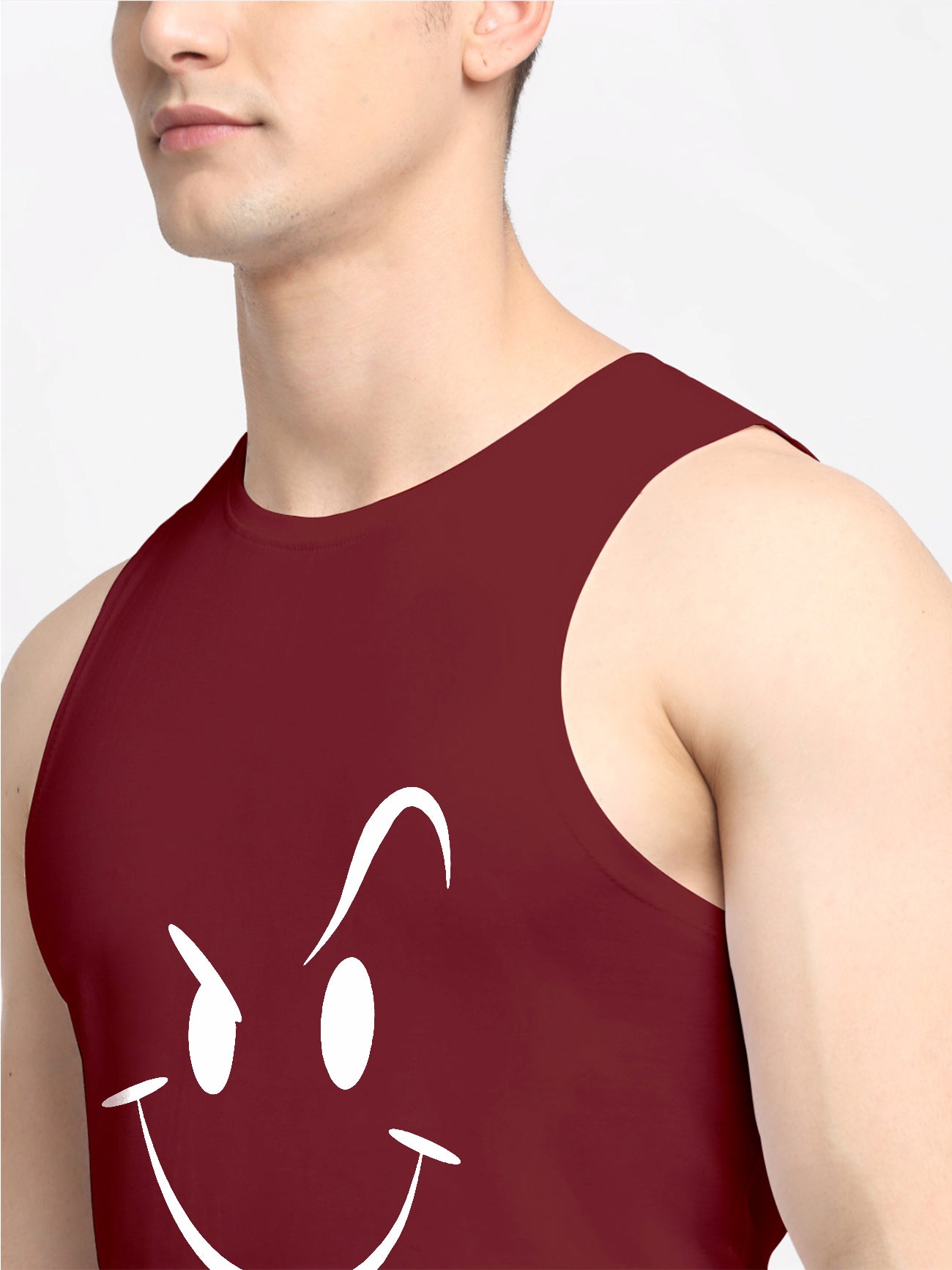 Smiley Printed Airy Gym Vest - Friskers