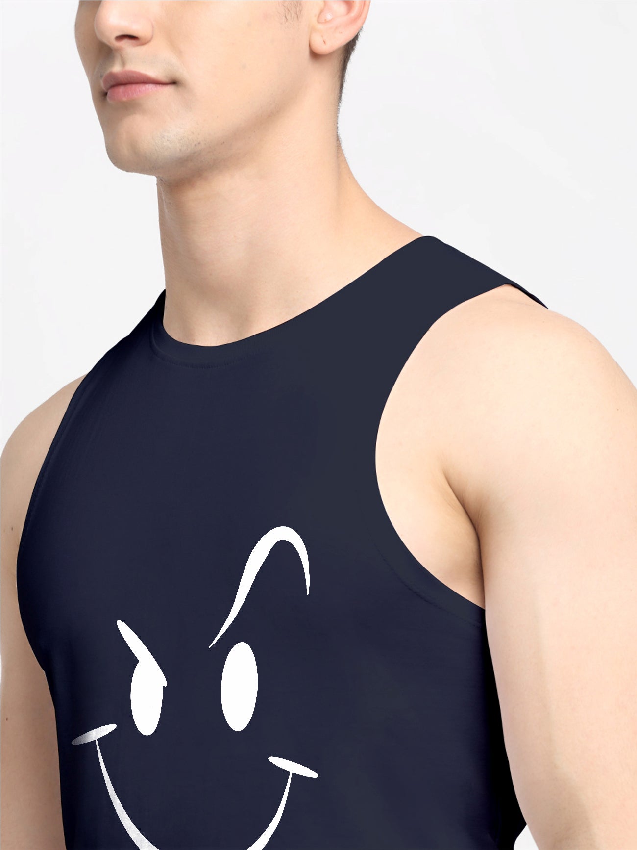 Smiley Printed Airy Gym Vest - Friskers