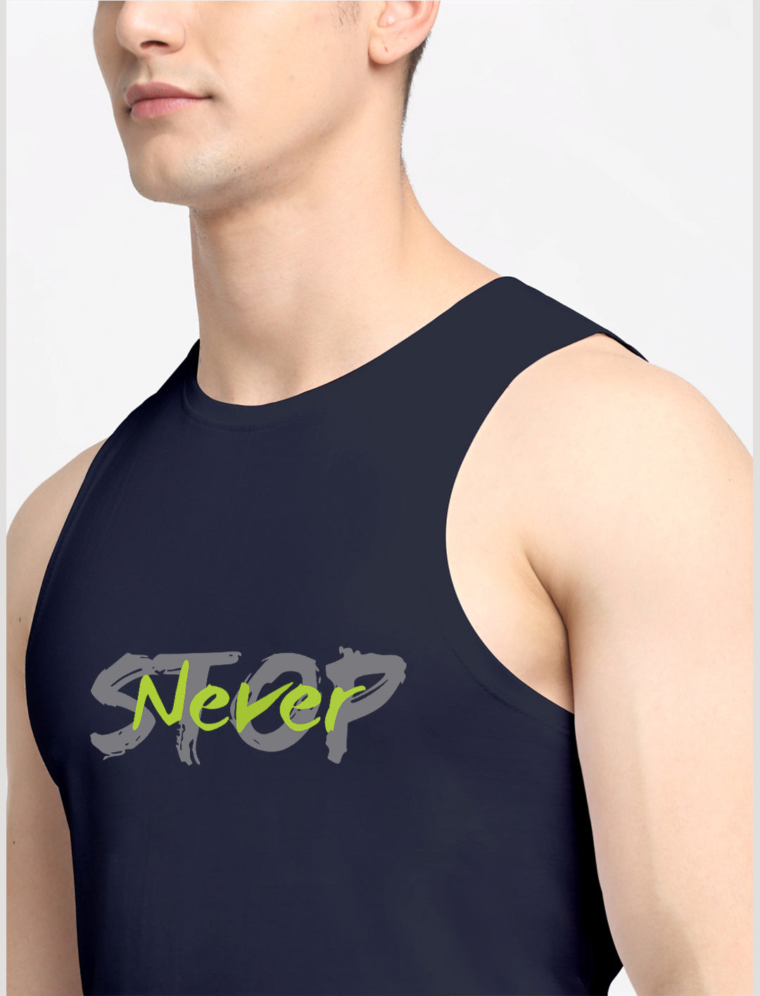 Men's Never Stop Printed Cotton Gym Vest - Friskers