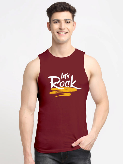 Men's Lets Rock printed Pure Cotton Training Vest