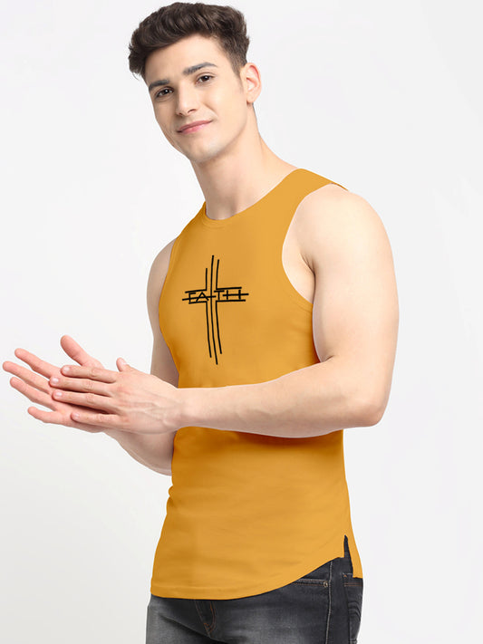 Men's Dry Fit Printed Round Neck Gym Vest - Friskers