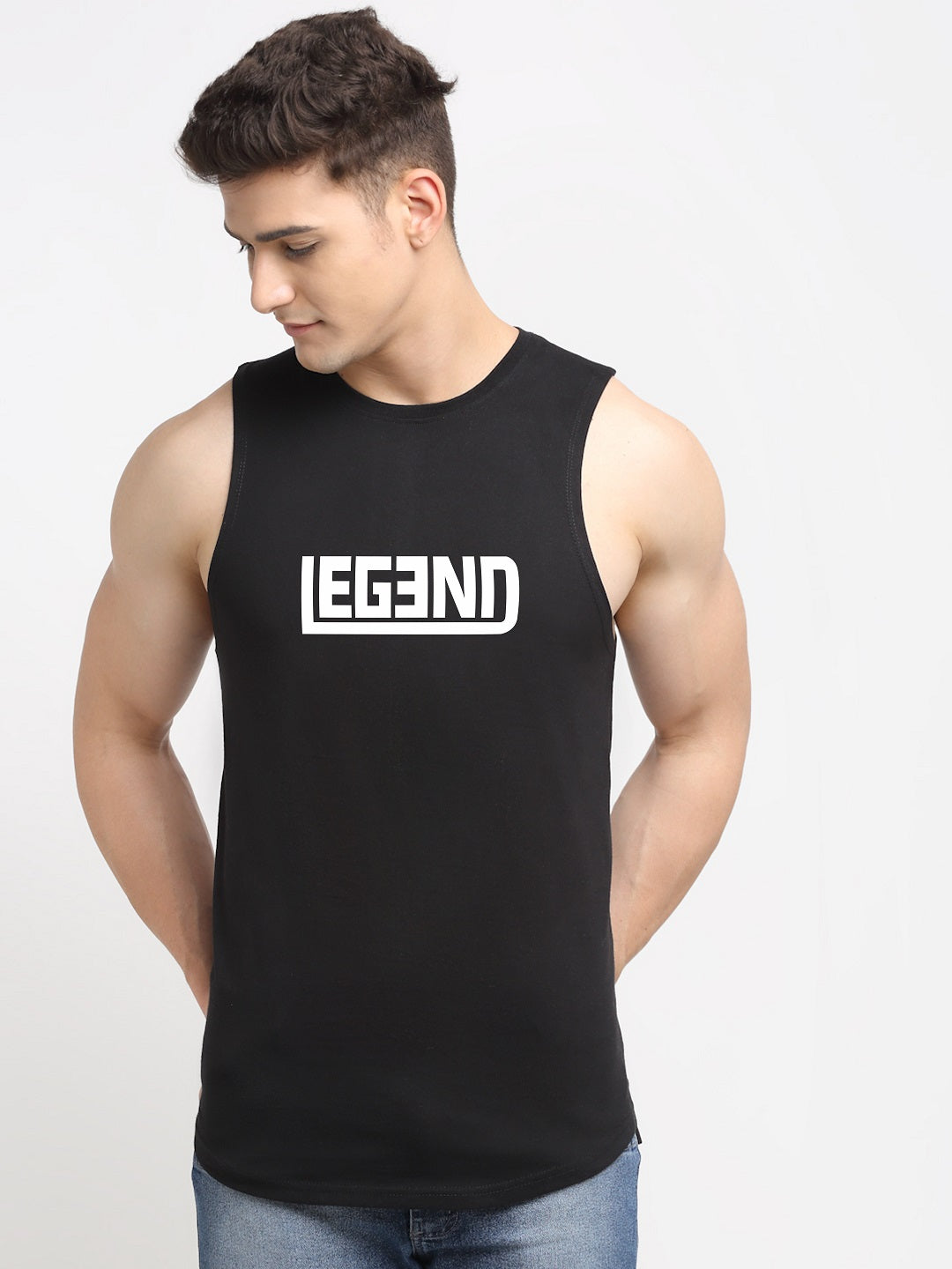 Men Legend Printed Cotton Training Vest - Friskers