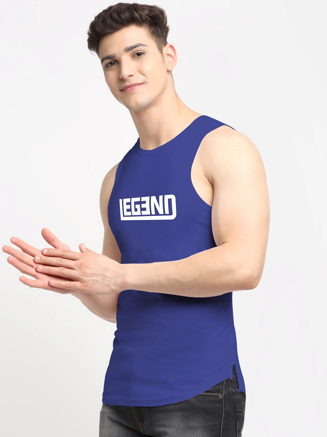 Men Legend Printed Cotton Training Vest - Friskers