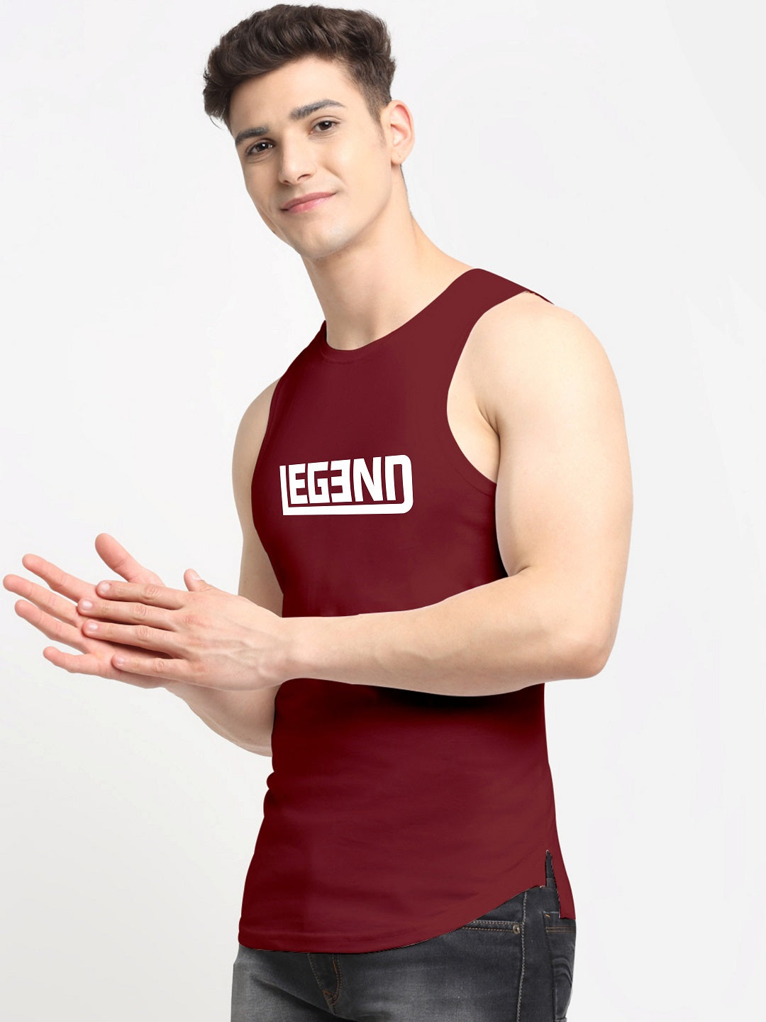 Men Legend Printed Cotton Training Vest - Friskers