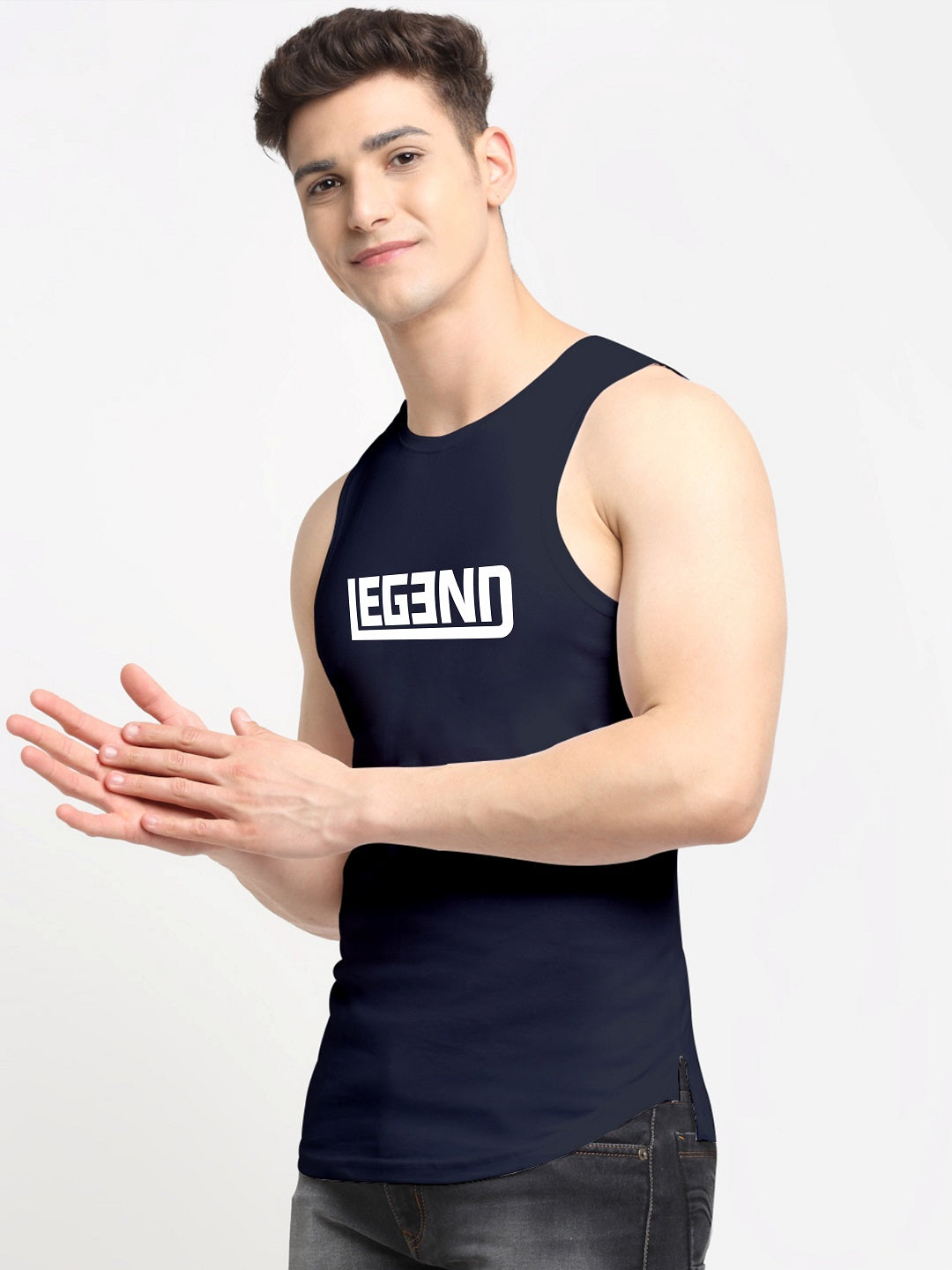 Men Legend Printed Cotton Training Vest - Friskers