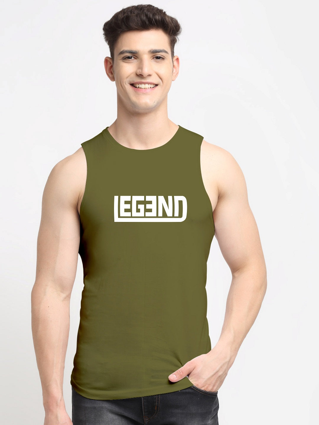 Men Legend Printed Cotton Training Vest - Friskers