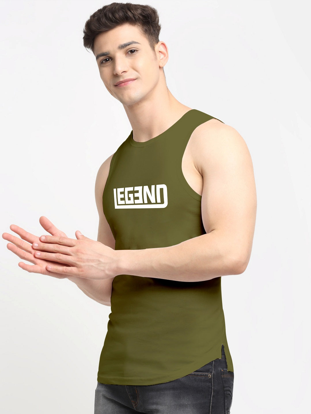 Men Legend Printed Cotton Training Vest - Friskers