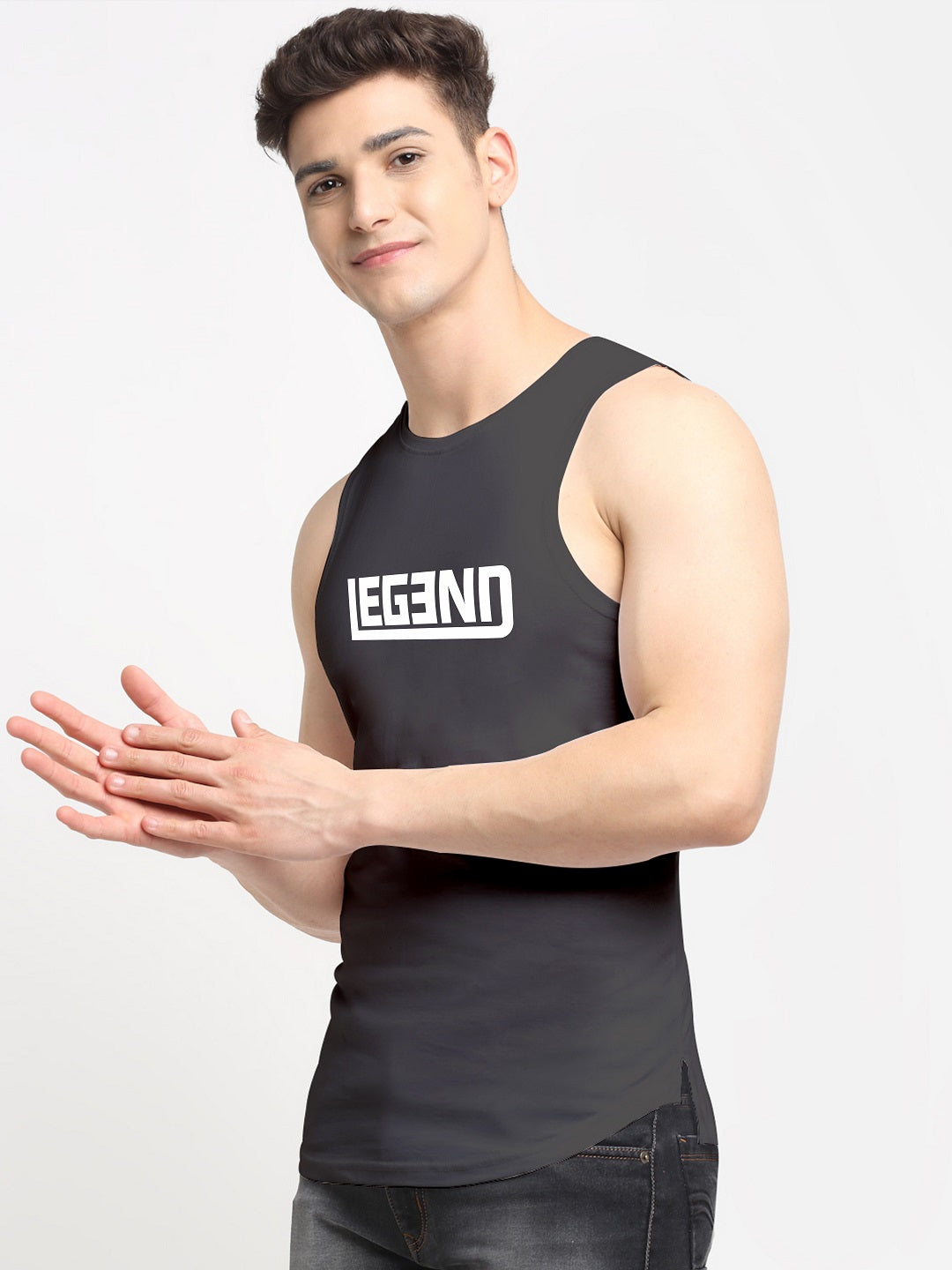 Men Legend Printed Cotton Training Vest - Friskers