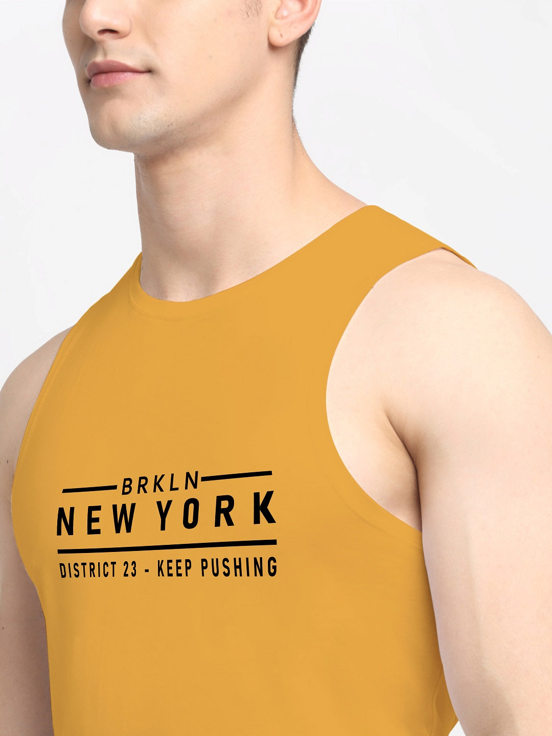Men New York Printed Cotton Training Vest - Friskers