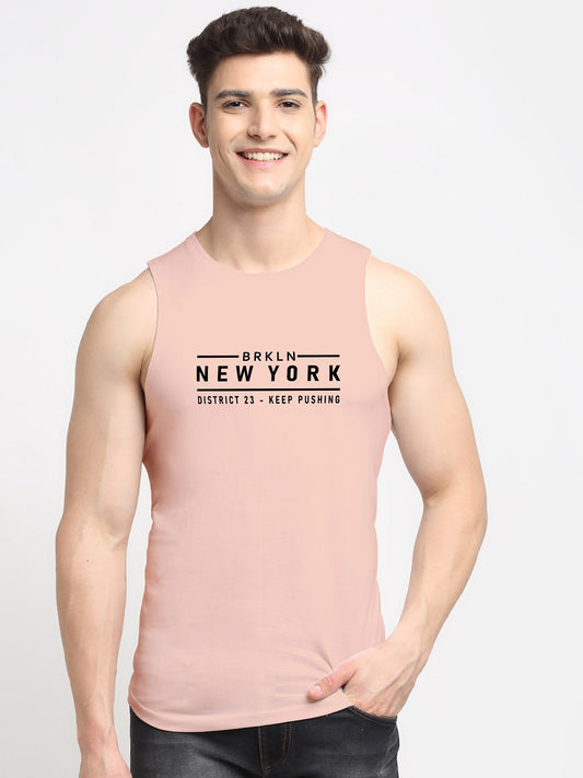 Men New York Printed Cotton Training Vest - Friskers