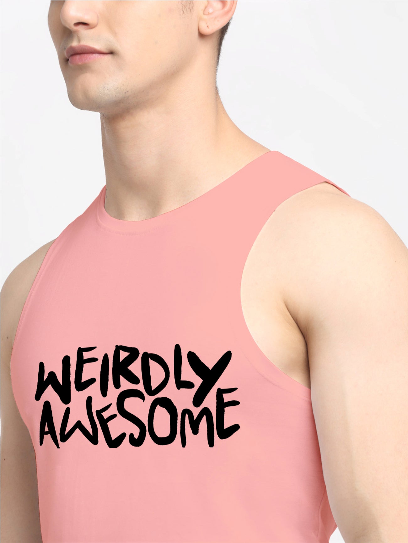 Men's Weirdly Awesome Round Neck Sports Gym Vest - Friskers