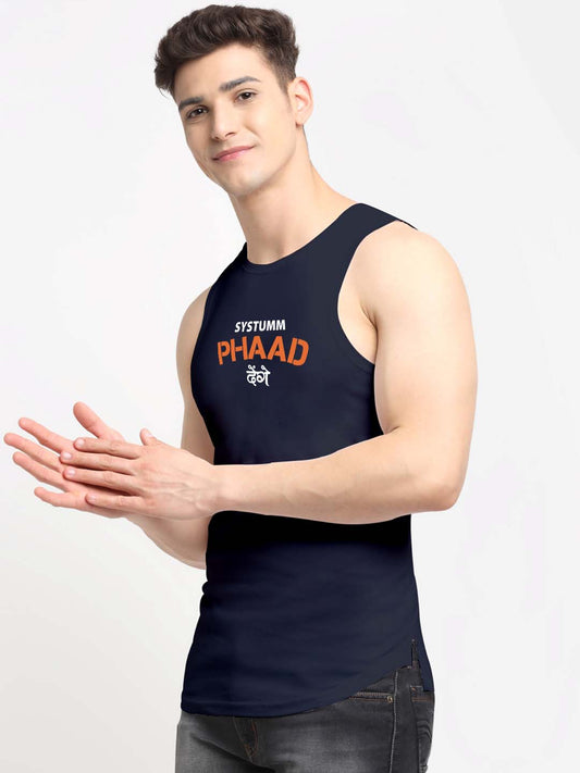 Men's System Phad Denge Printed Cotton Gym vest - Friskers