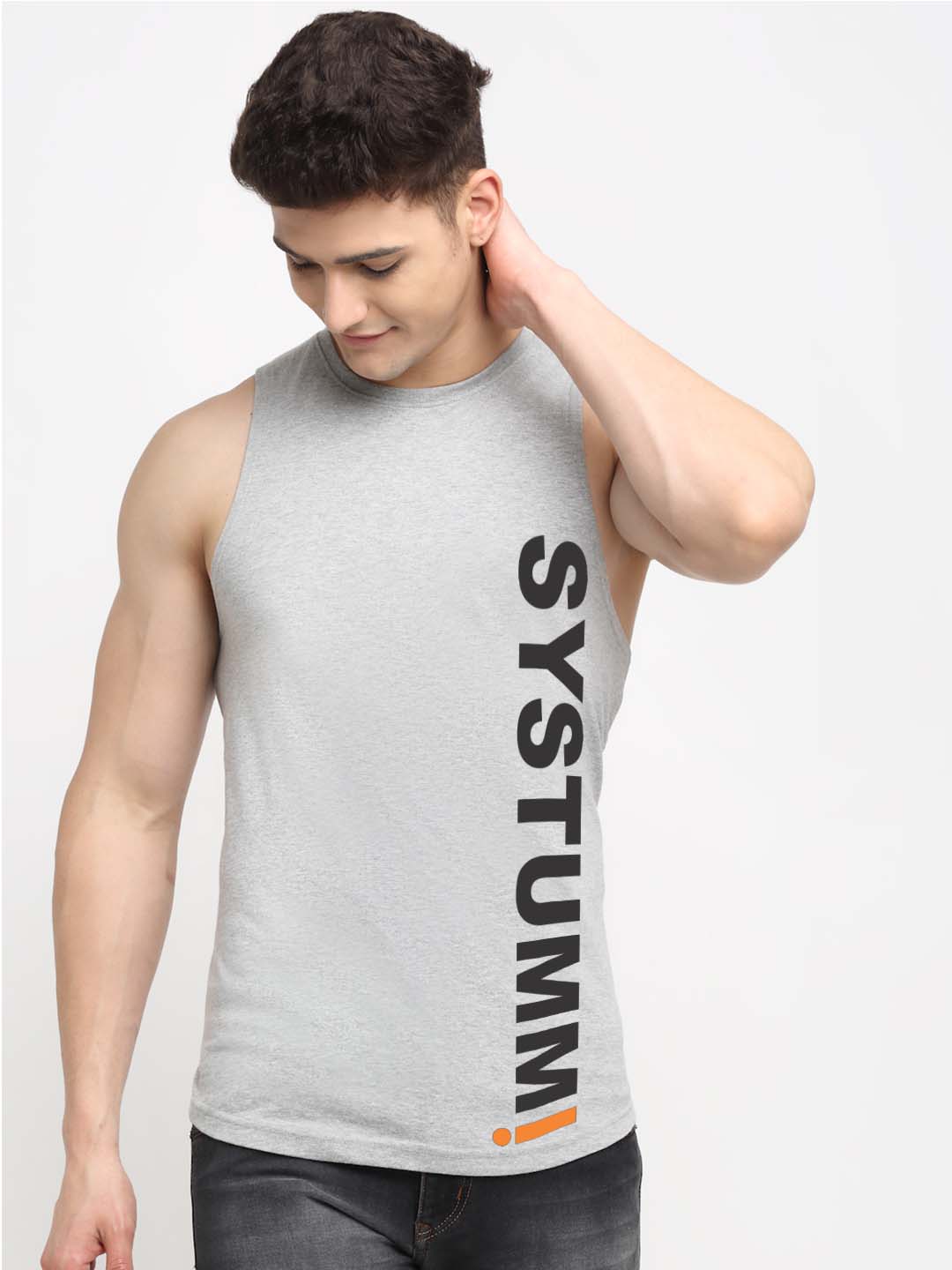 Men's System Printed Cotton Gym vest - Friskers