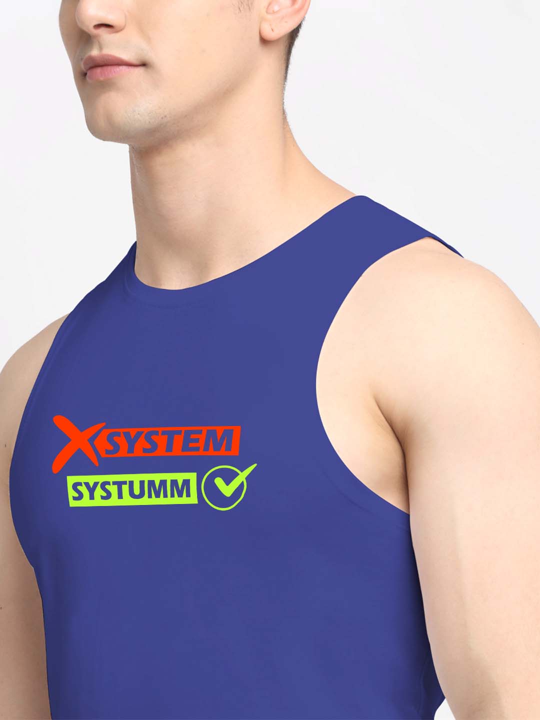 Men's Systumm Printed Cotton Gym vest - Friskers