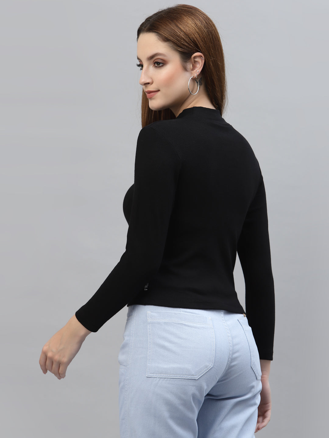 Women Ribbed Sustainable Pure Cotton Solid Top - Friskers