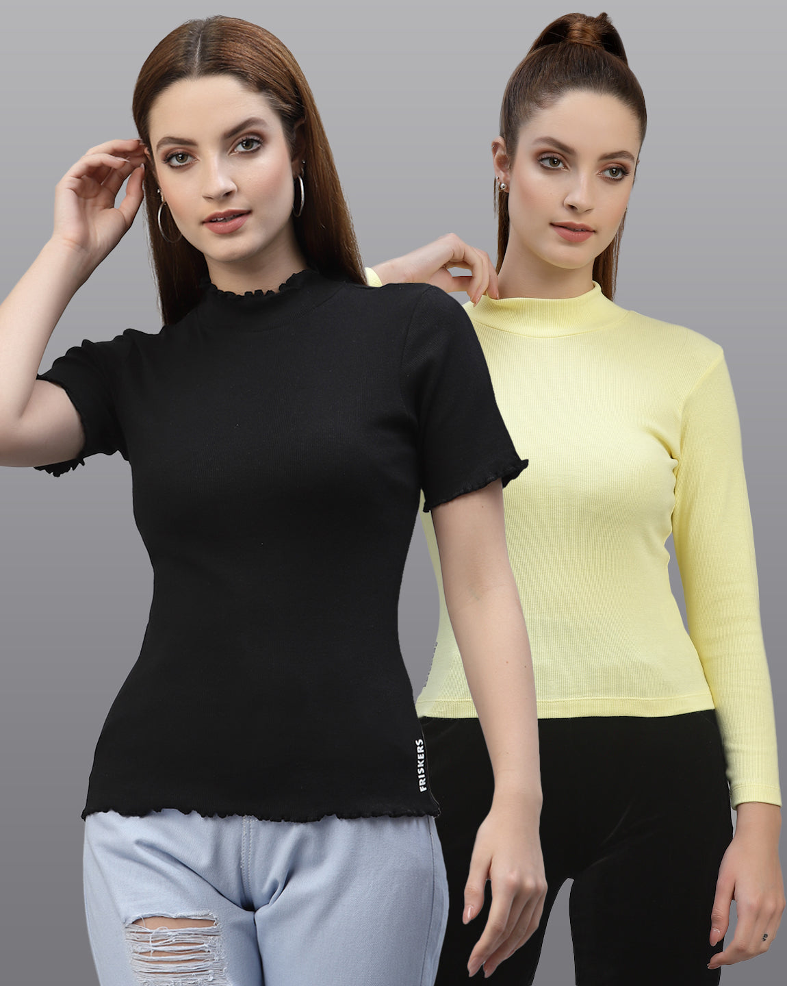 Women Ribbed Sustainable Pure Cotton Solid Top - Friskers