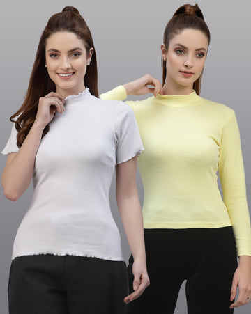 Women Ribbed Sustainable Pure Cotton Solid Top - Friskers