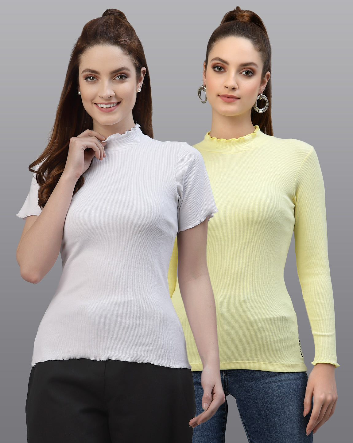 Women Pack Of 2 Slim Fit Solid Top - Friskers