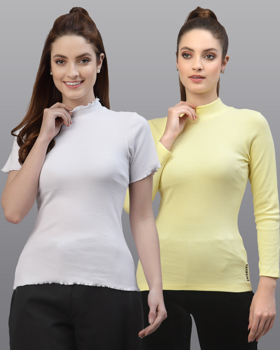 Women Pack Of 2 Fitted Solid Top - Friskers