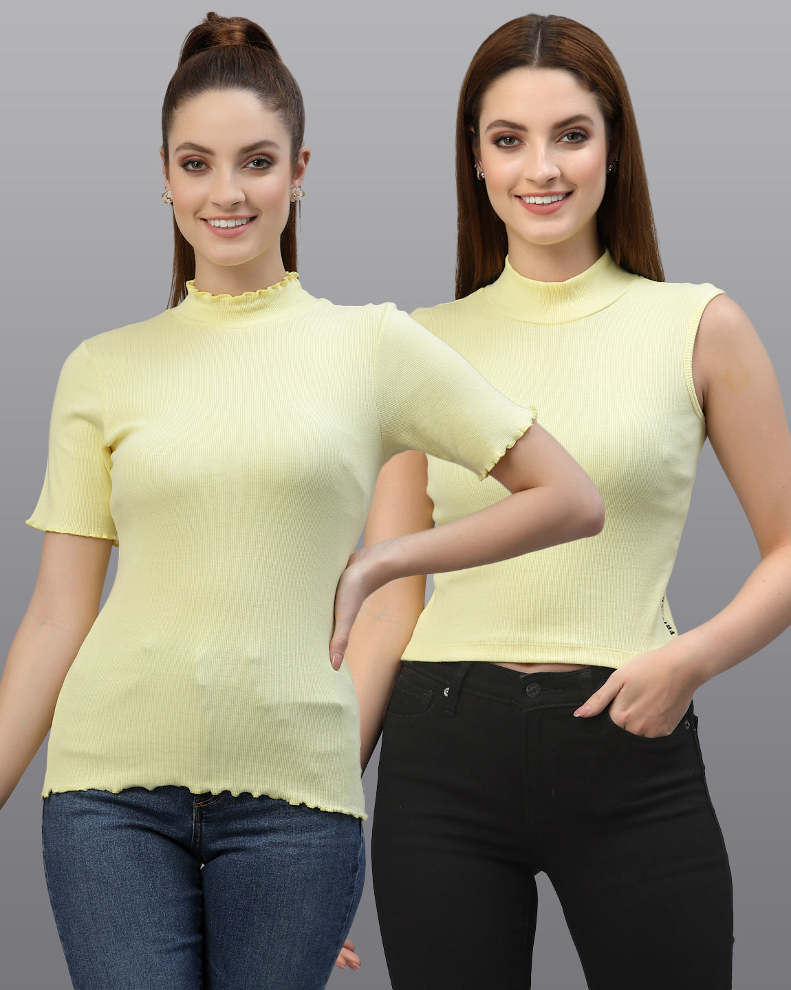 Women Pack Of 2 Pure Cotton Solid Top - Friskers