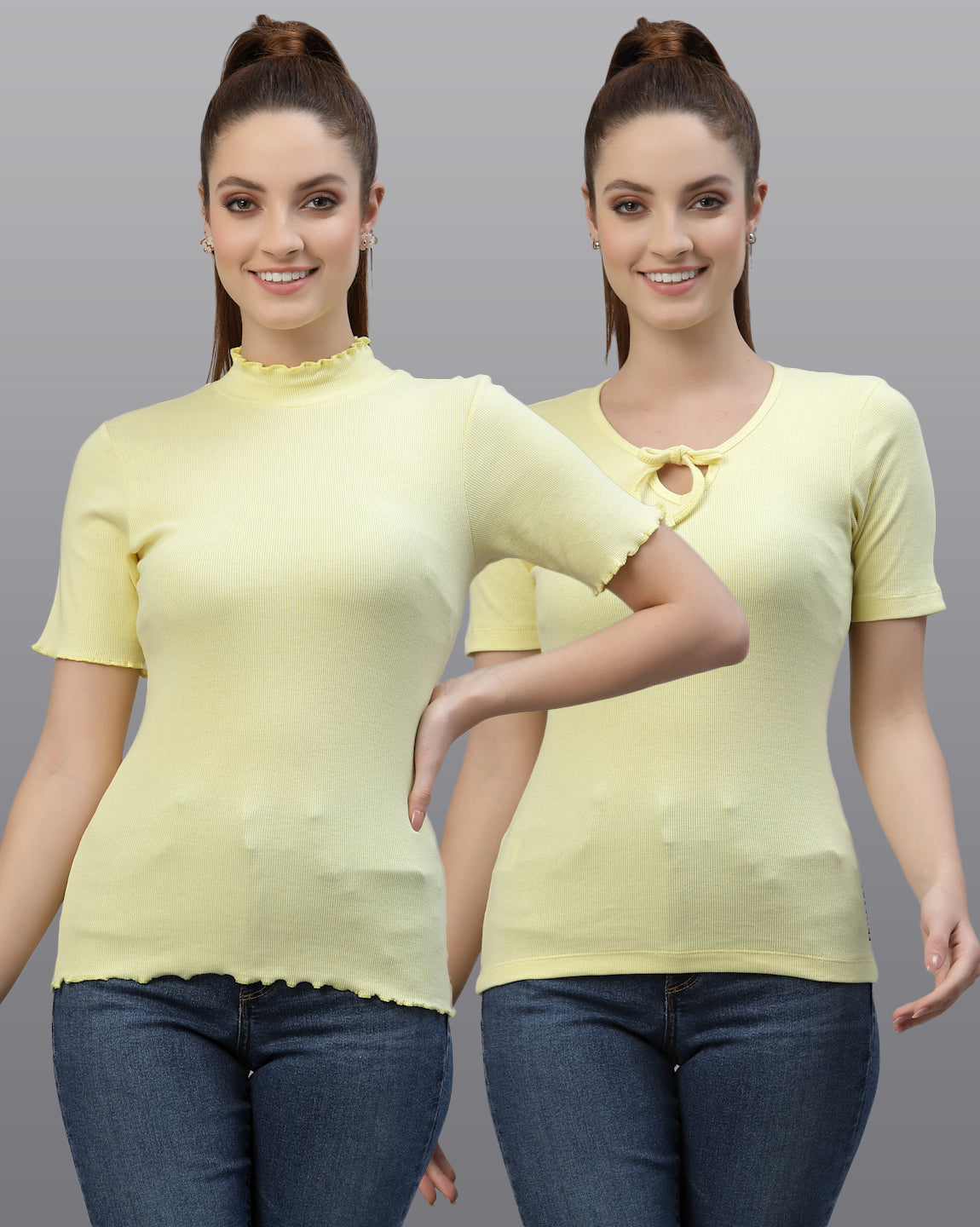 Women Pack Of 2 Pure Cotton Fitted Top - Friskers