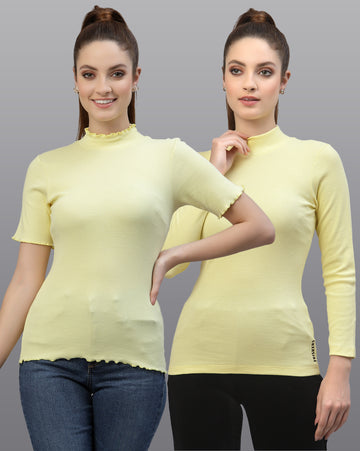 Women Pack Of 2 Fitted Solid Top - Friskers