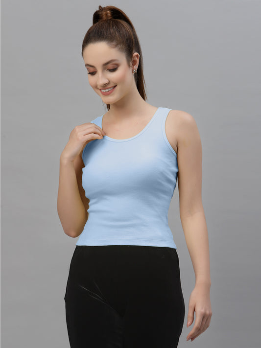 Women Pack Of 2 Solid Round Neck Crop Top - Friskers