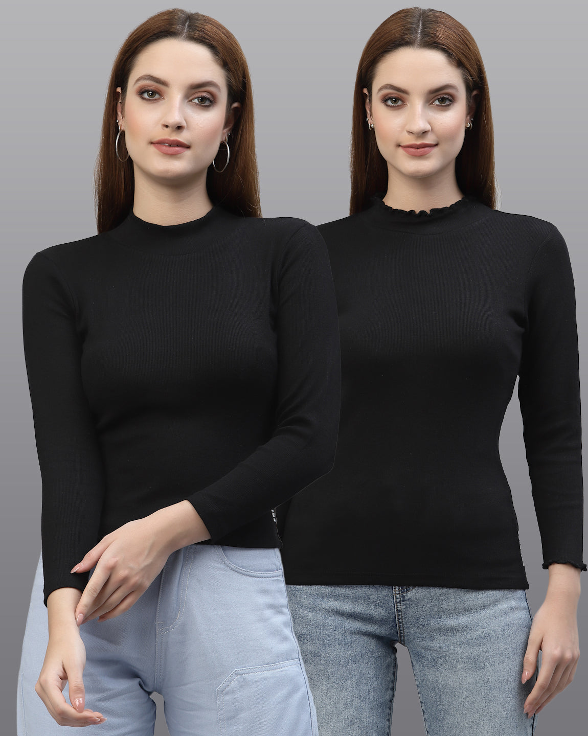 Women Pack Of 2 Ribbed Pure Cotton Top - Friskers