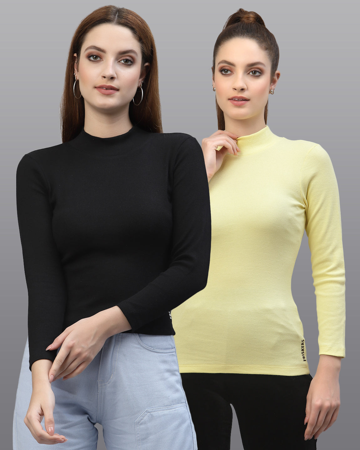 Women Pack Of 2 Ribbed Pure Cotton Top - Friskers