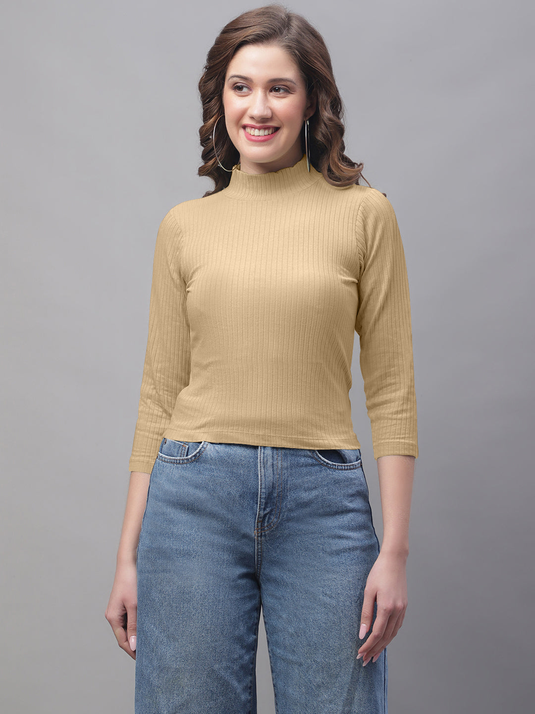 Friskers Women Mock Neck Full Sleeve Top - Friskers