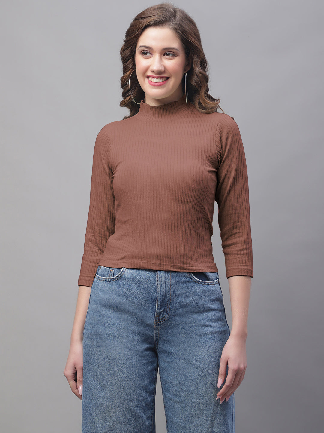 Friskers Women Mock Neck Full Sleeve Top - Friskers