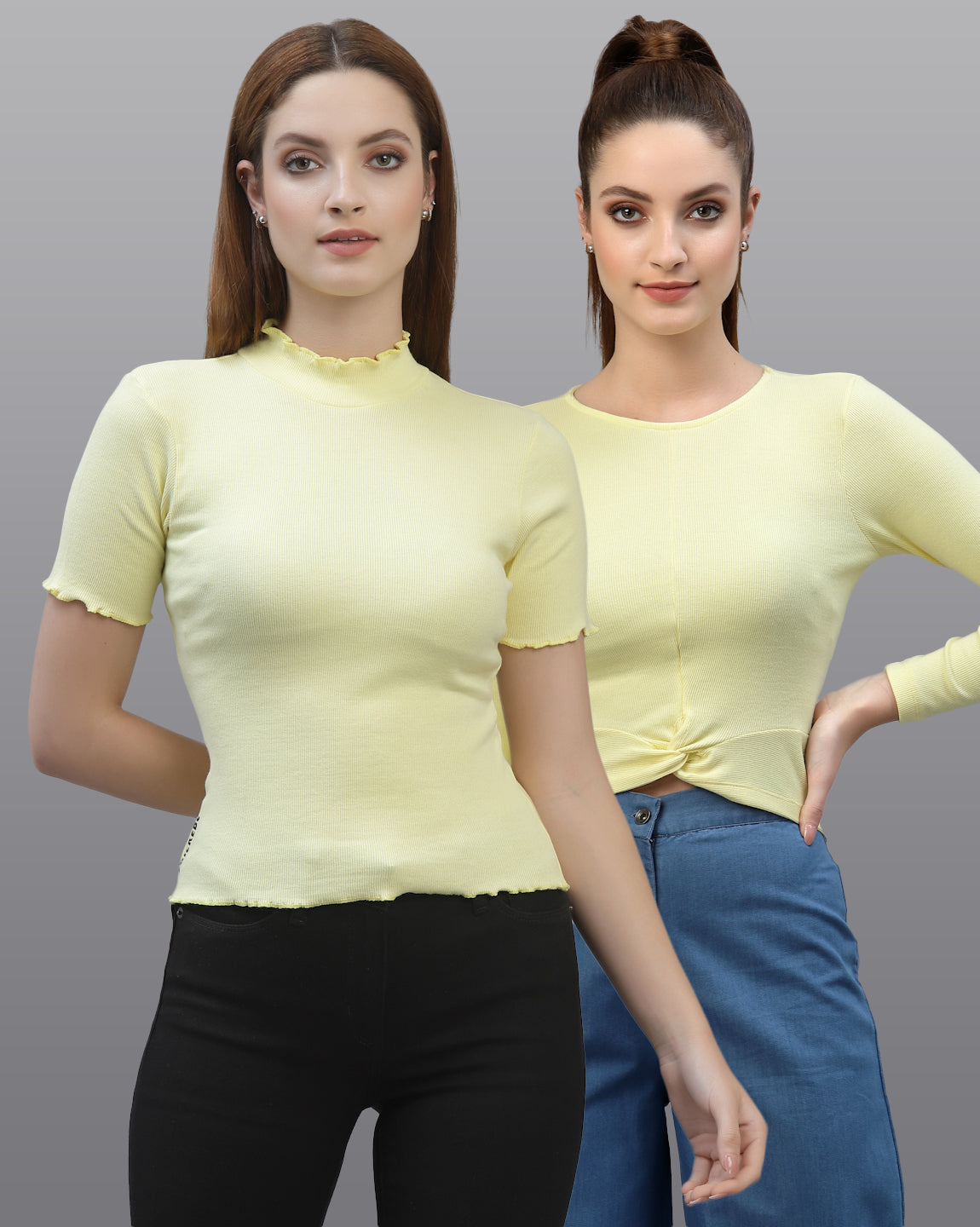 Women Pack Of 2 Pure Cotton Solid Top - Friskers