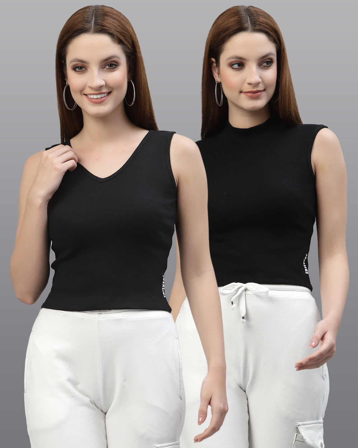 Women Pack Of 2 Pure Cotton Regular Fit Top - Friskers