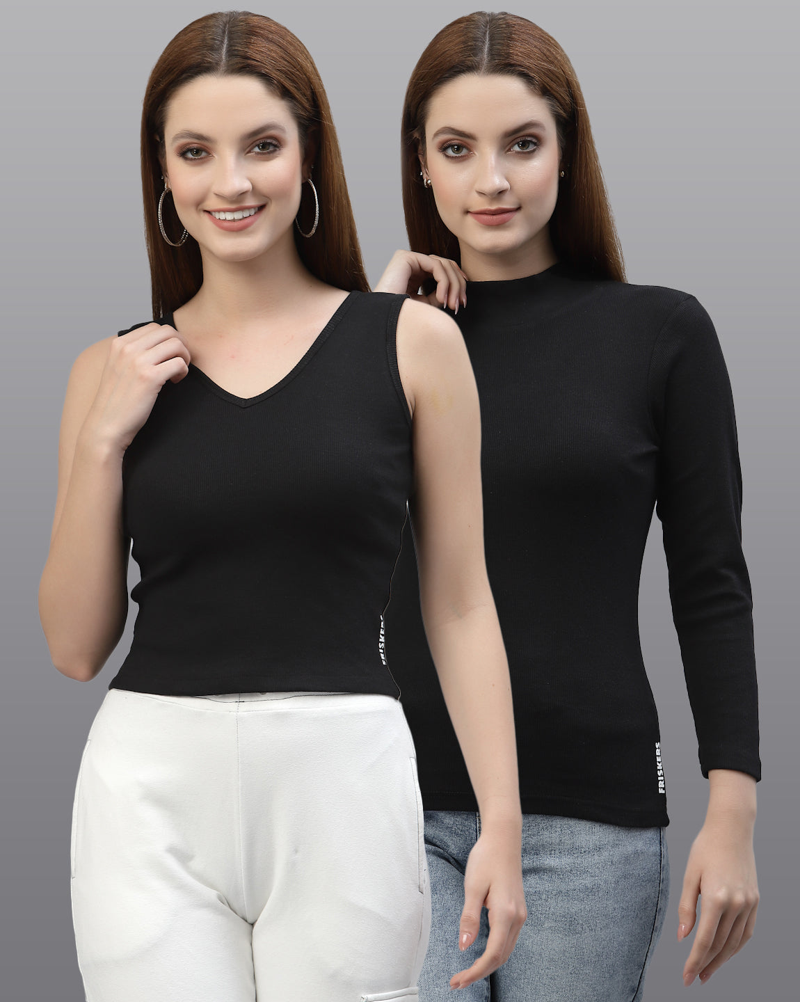 Women Pack Of 2 Pure Cotton Regular Fit Top - Friskers