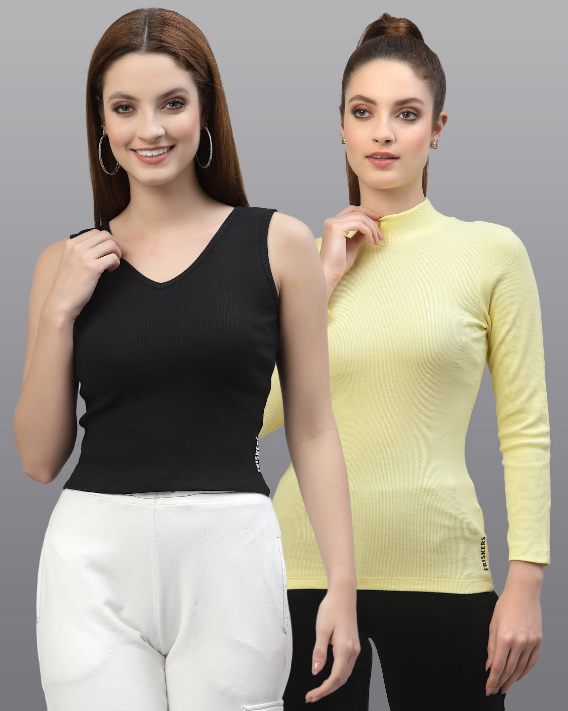 Women Pack Of 2 Pure Cotton Regular Fit Top - Friskers