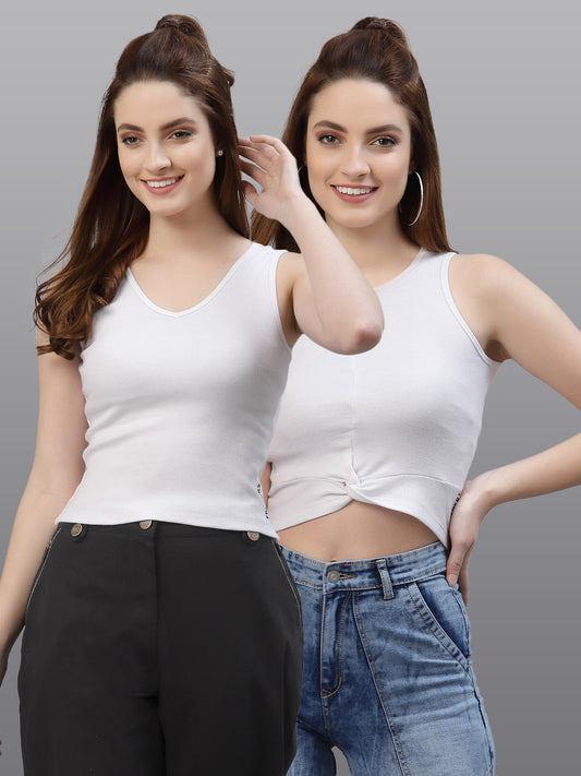 Women Pack Of 2 Pure Cotton Regular Fit Top - Friskers