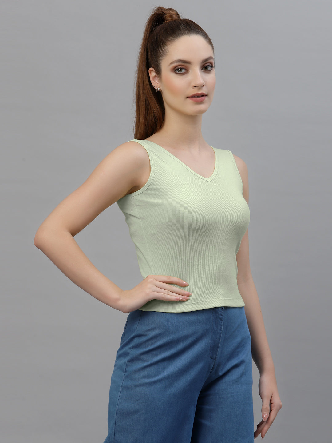 Women Pack Of 2 Pure Cotton Fitted Crop Top - Friskers