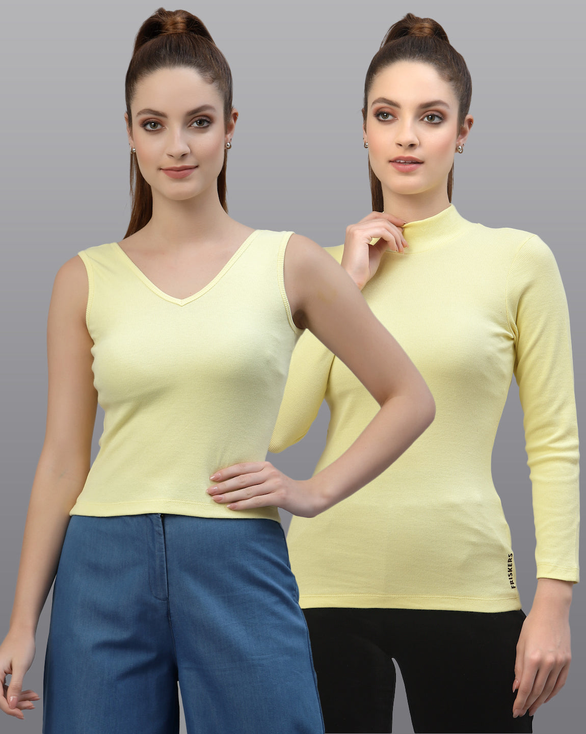 Women Pack Of 2 Pure Cotton Regular Fit Top - Friskers