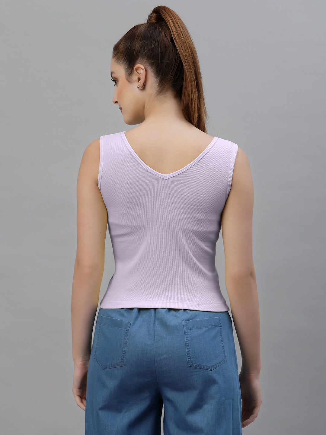 Women Pack Of 2 Pure Cotton Fitted Crop Top - Friskers