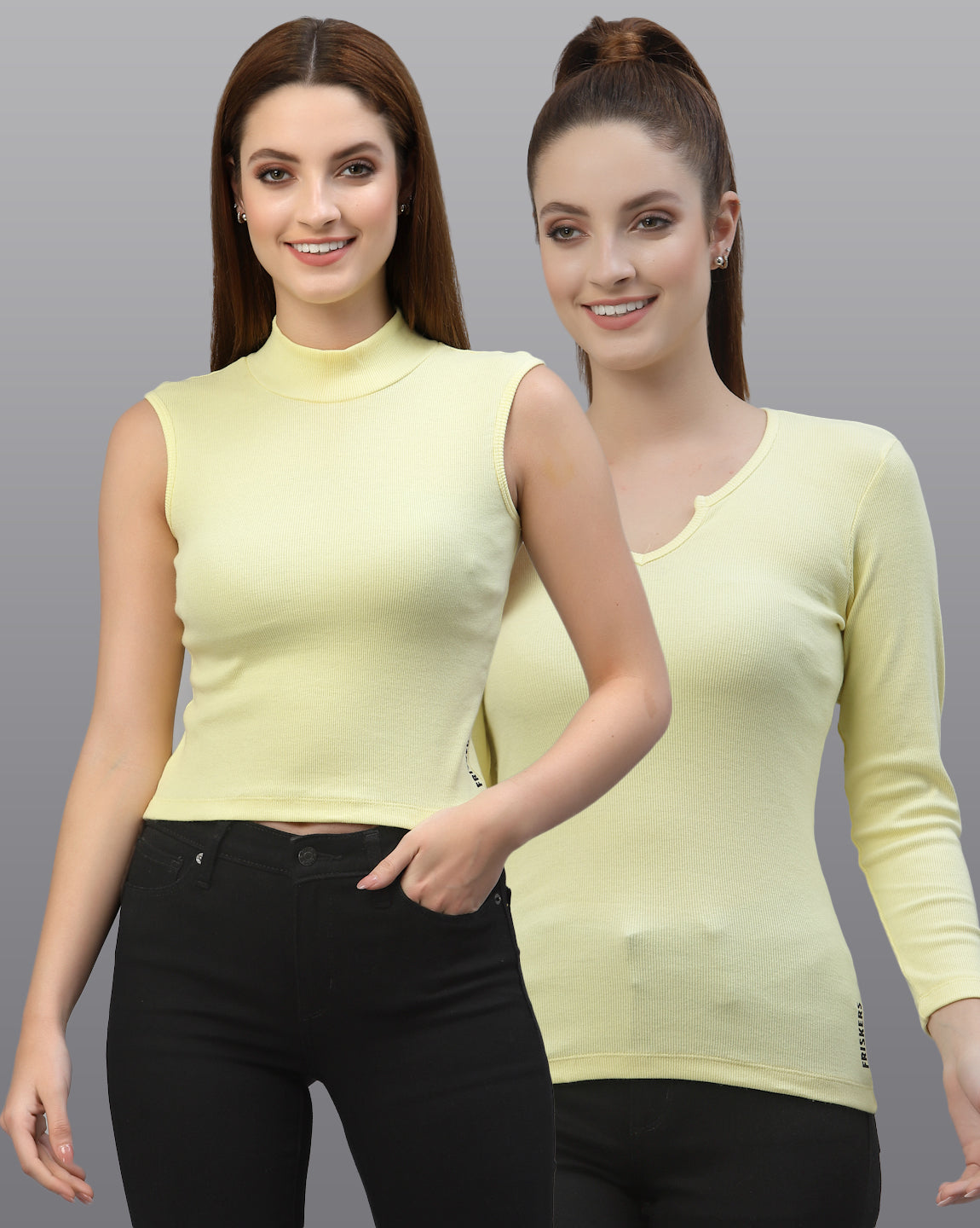 Women Pack Of 2 Pure Cotton Fitted Top - Friskers