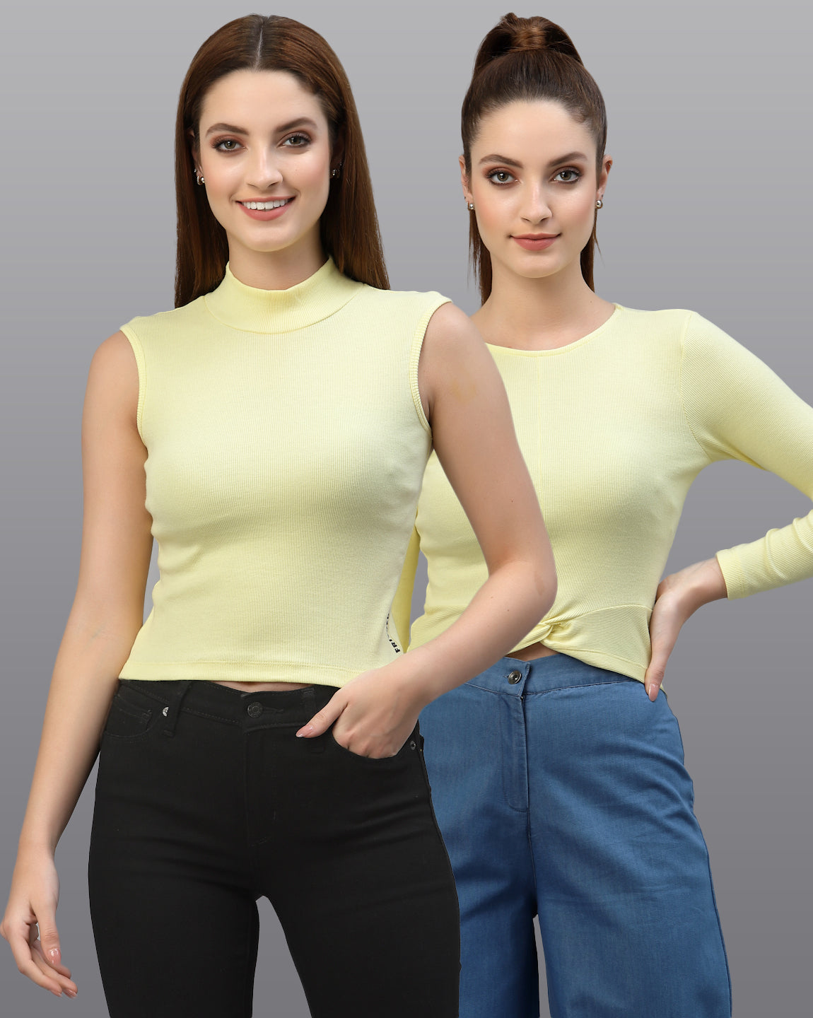 Women Pack Of 2 Pure Cotton Fitted Top - Friskers