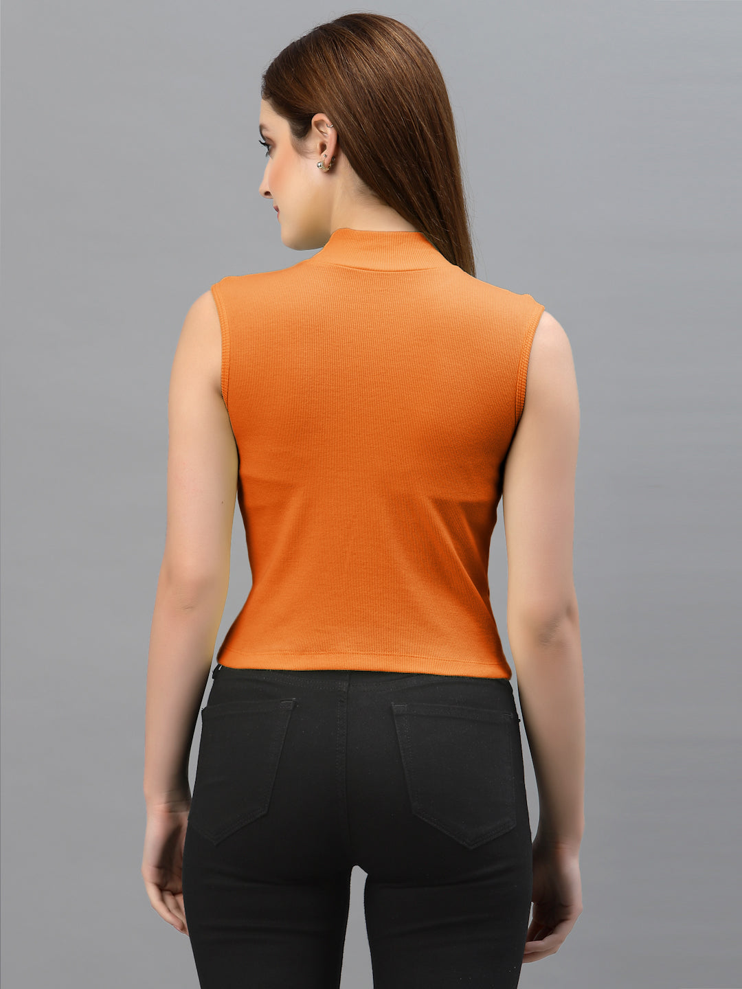 Women Solid Sleeveless Crop Top - Friskers