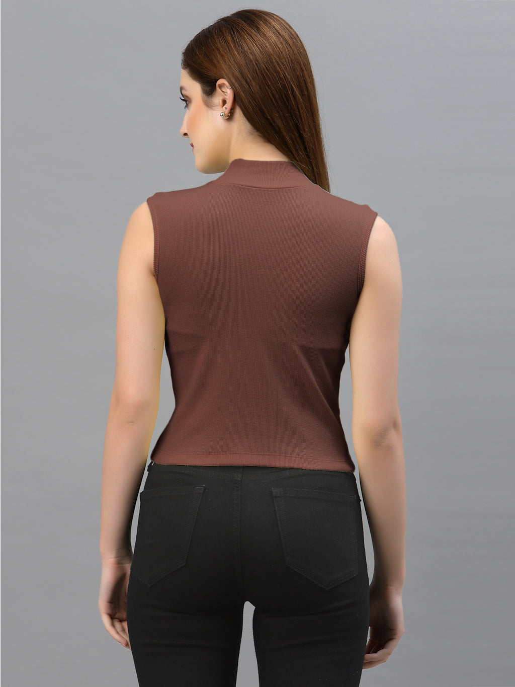 Women Solid Sleeveless Crop Top - Friskers