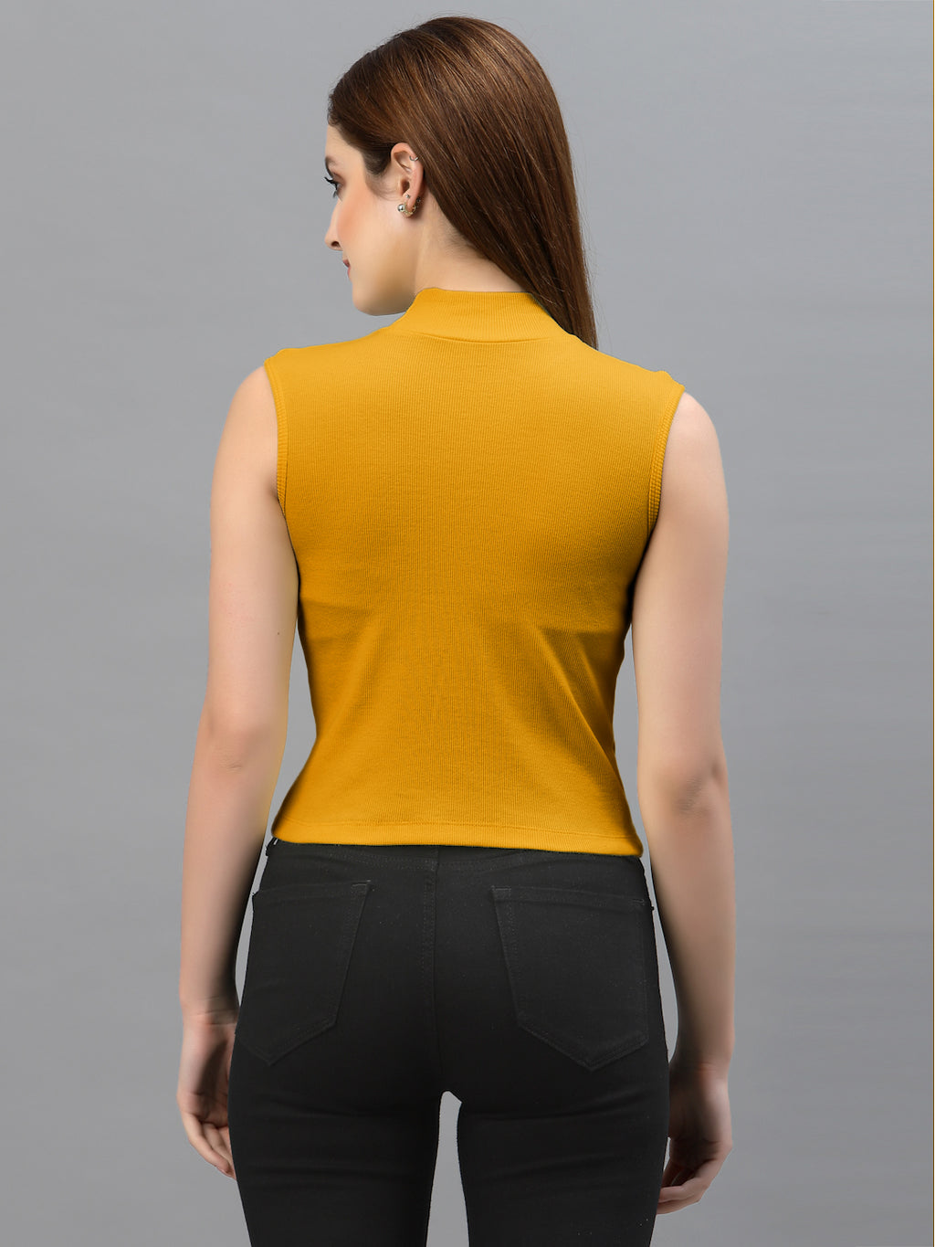 Women Solid Sleeveless Crop Top - Friskers