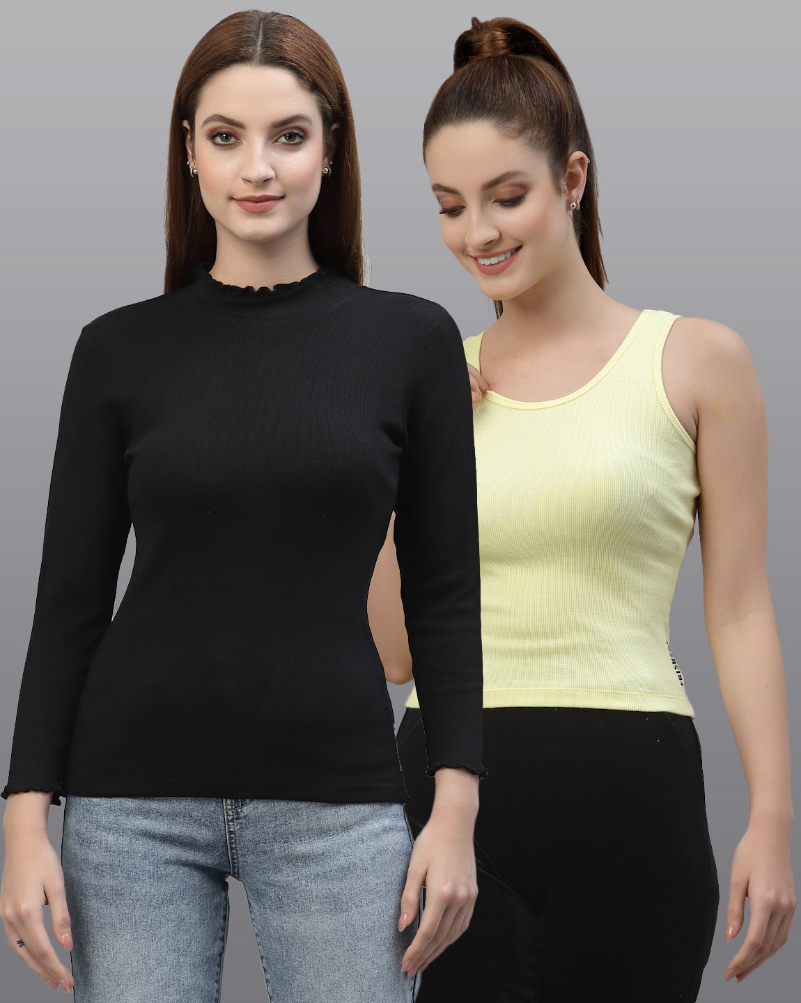 Women Pack Of 2 Cotton Regular Fit Top - Friskers