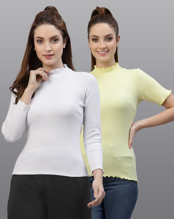 Women Pack Of 2 Cotton Regular Fit Top - Friskers